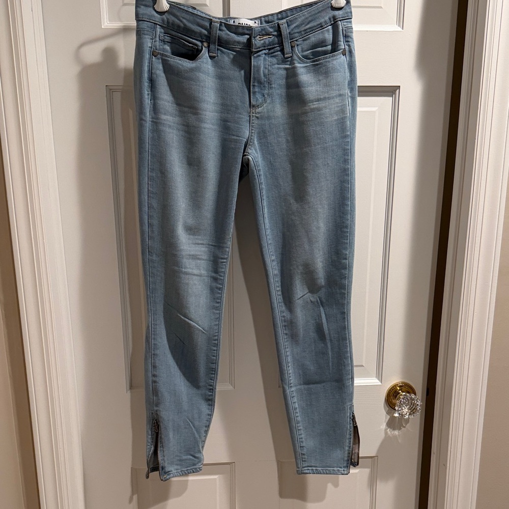PAIGE, VERDUGO CROP ZIP, Women's Low rise Skinny jeans with side slit zipper